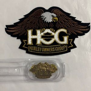 Harley Owners group pin/patch combo.